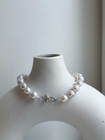 Elly’s 7.7-12.8mm White iridescent purple Pearls Bracelet: Extreme luster mirrored, 8.9” knotted, S925 silver Bracelet. gift for her