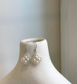 Elly’s Freshwater white Pearls Earrings hooks: Extreme luster Mirrored, 3.9mm, 2.8cm high, S925 silver cute vintage earrings.