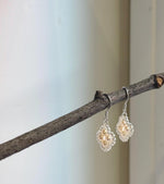 Elly’s Freshwater white Pearls Earrings hooks: Extreme luster Mirrored, 3.9mm, 2.8cm high, S925 silver cute vintage earrings.