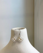 Elly’s Freshwater white Pearls Earrings hooks: Extreme luster Mirrored, 3.9mm, 2.8cm high, S925 silver cute vintage earrings.