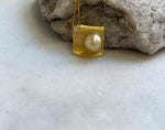Elly’s 10mm South sea ultra gold Pearl pendant: Extreme luster mirrored, 2x2cm, S925 silver Vintage pendant chain set. gift for her