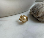Elly’s 12.3mm South sea ultra golden ocean pearl Ring: Extreme luster mirrored, S925 silver with gold plated adjustable floral Ring. gift for her Valentine’s Day