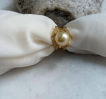Elly’s 12.3mm South sea ultra golden ocean pearl Ring: Extreme luster mirrored, S925 silver with gold plated adjustable floral Ring. gift for her Valentine’s Day