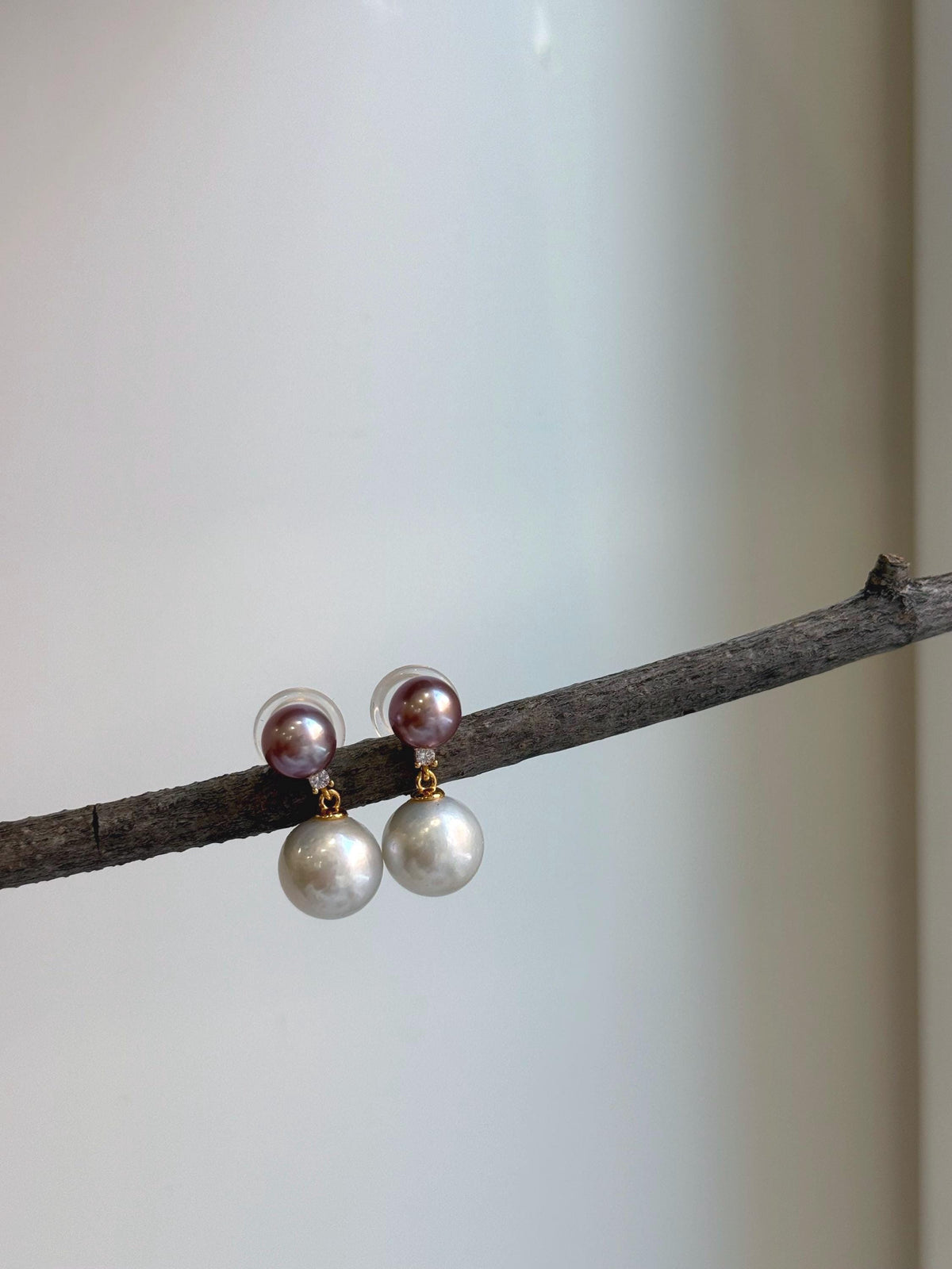 Elly’s 4pcs 7.4-10.8mm earrings: Strong luster, 2.2cm high, S925 silver earrings. gift for her