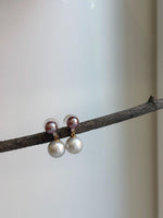 Elly’s 4pcs 7.4-10.8mm earrings: Strong luster, 2.2cm high, S925 silver earrings. gift for her