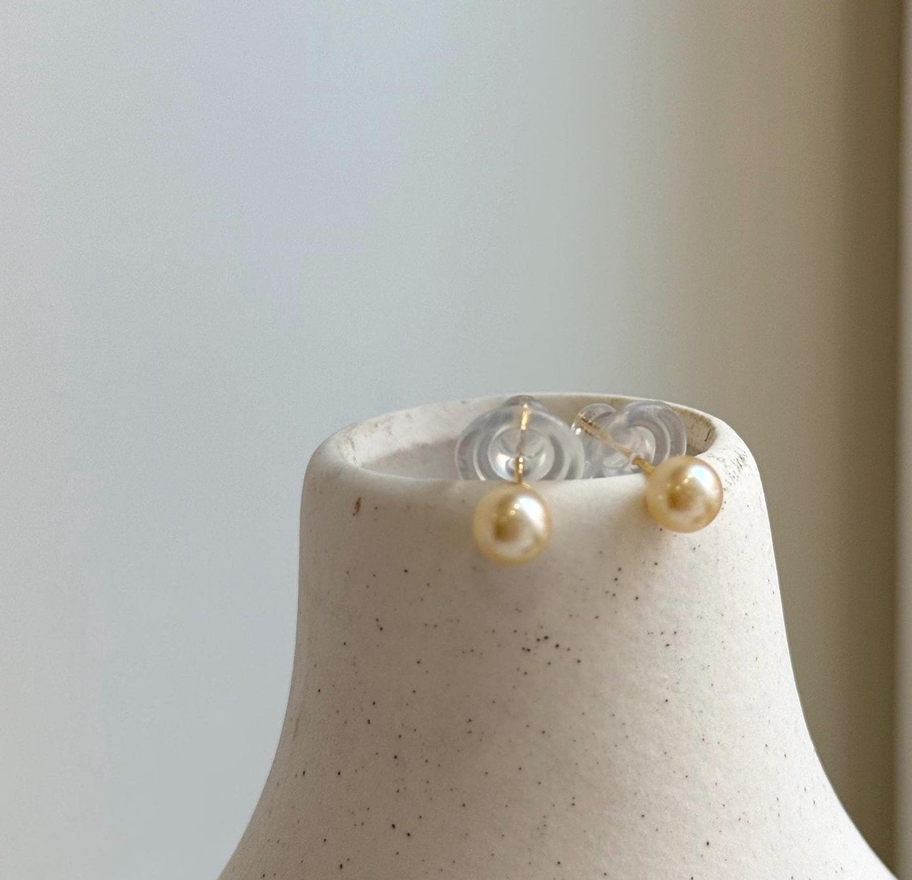 Elly’s 5.8mm Akoya golden ocean pearls Earrings studs: Extreme luster mirrored, s925 silver minimalist daily earrings stud.