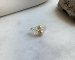 Elly’s 5.8mm Akoya golden ocean pearls Earrings studs: Extreme luster mirrored, s925 silver minimalist daily earrings stud.