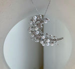 Elly’s 14pcs White small pearls Leaf Brooch Pendant 2in1: Extreme luster mirrored, 3-3.5mm, 3x4cm, gift for her daily brooch