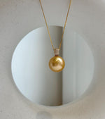 Elly’s 14mm Au750 18K Gold Huge South Sea deep Golden Ocean Pearl Pendant: Extreme luster mirrored effect, 18k real gold pendant. gift for her Valentine’s Day