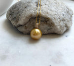 Elly’s 14mm Au750 18K Gold Huge South Sea deep Golden Ocean Pearl Pendant: Extreme luster mirrored effect, 18k real gold pendant. gift for her Valentine’s Day