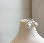 Elly’s 13mm Huge Australian Ocean White Pearls Earrings Studs: Extreme luster mirrored, S925 silver minimalist earrings studs. gift for her Valentine’s Day