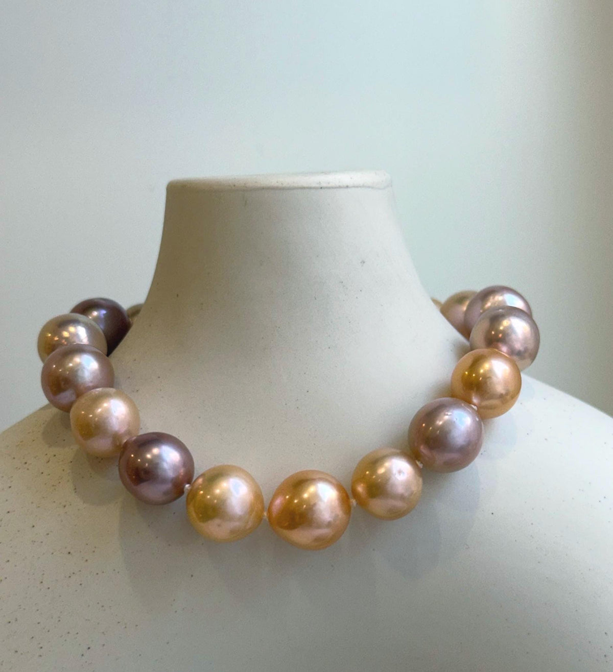 Elly’s 17pcs 9.3-11.2mm Natural Multicolor Edison Pearls Bracelet: Extreme luster mirrored, 8.3” knotted, S925 silver Bracelet. gift for her Valentine’s Day