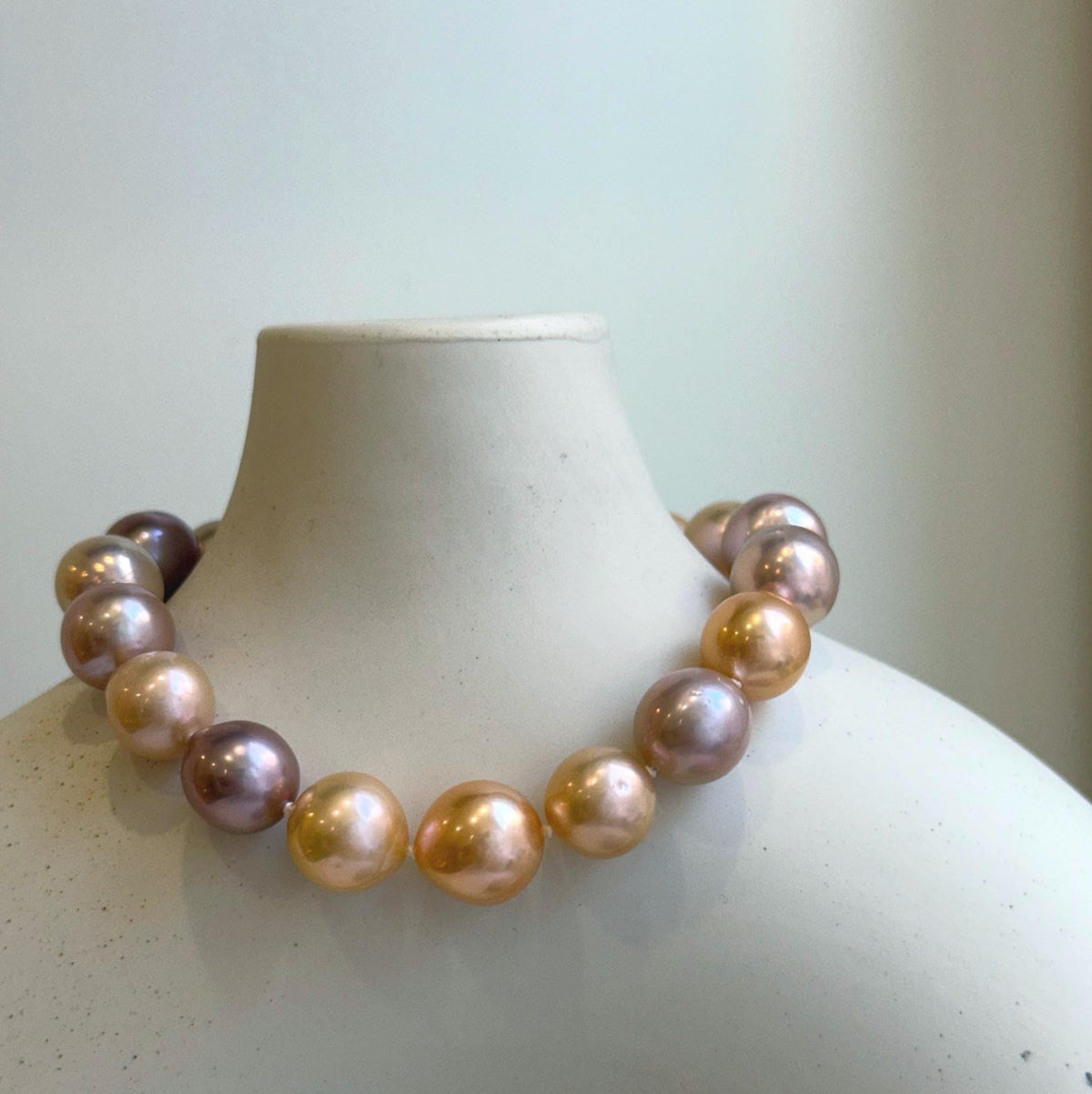 Elly’s 17pcs 9.3-11.2mm Natural Multicolor Edison Pearls Bracelet: Extreme luster mirrored, 8.3” knotted, S925 silver Bracelet. gift for her Valentine’s Day