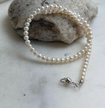 Elly’s white small Pearls Bracelet: Extreme luster mirrored, 4.4-4.8mm, S925 silver magnetic clips Bracelet.