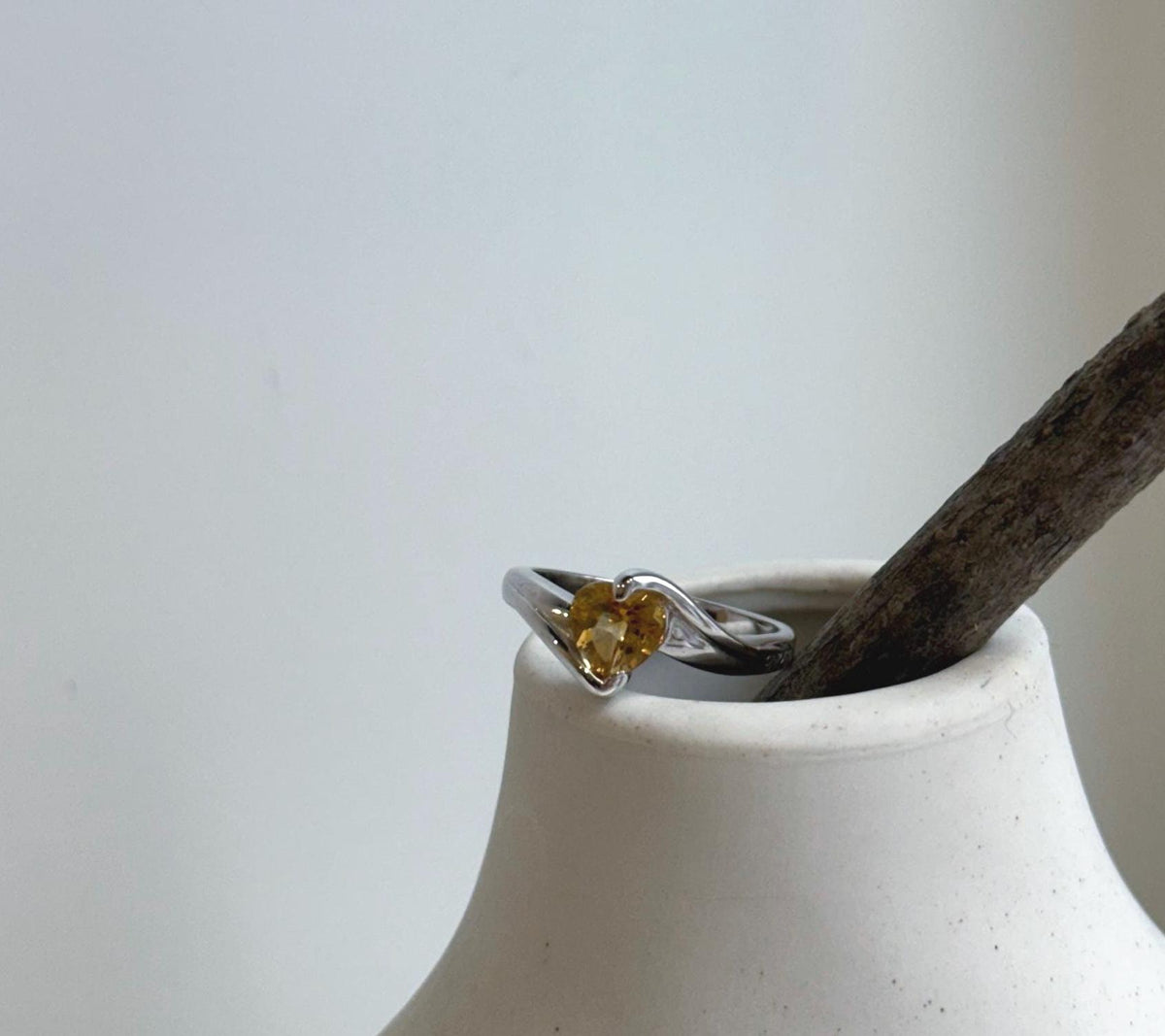 Elly’s Genius Citrine S925 silver Heart Ring, US