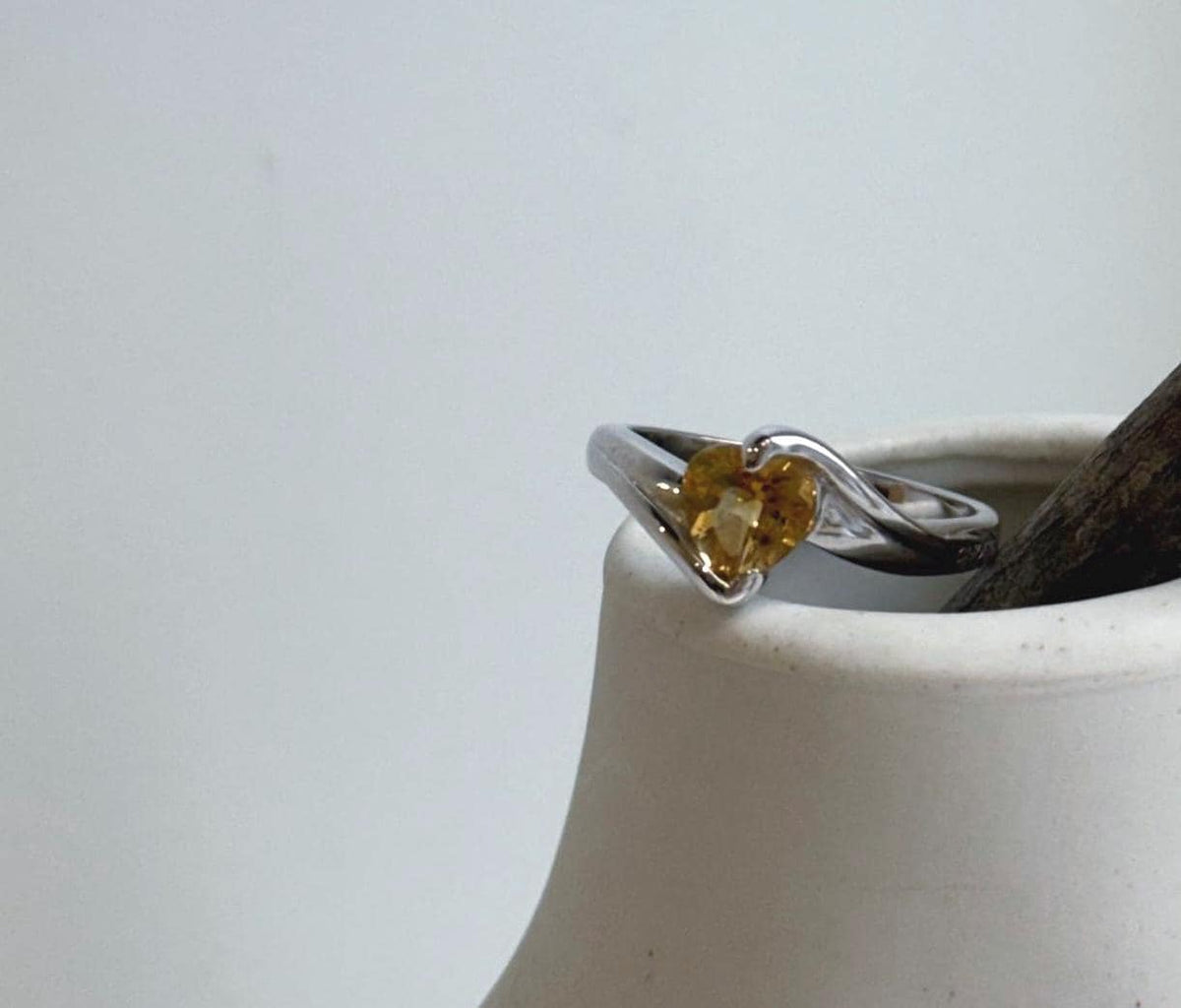 Elly’s Genius Citrine S925 silver Heart Ring, US