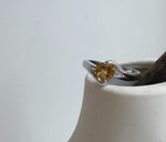 Elly’s Genius Citrine S925 silver Heart Ring, US