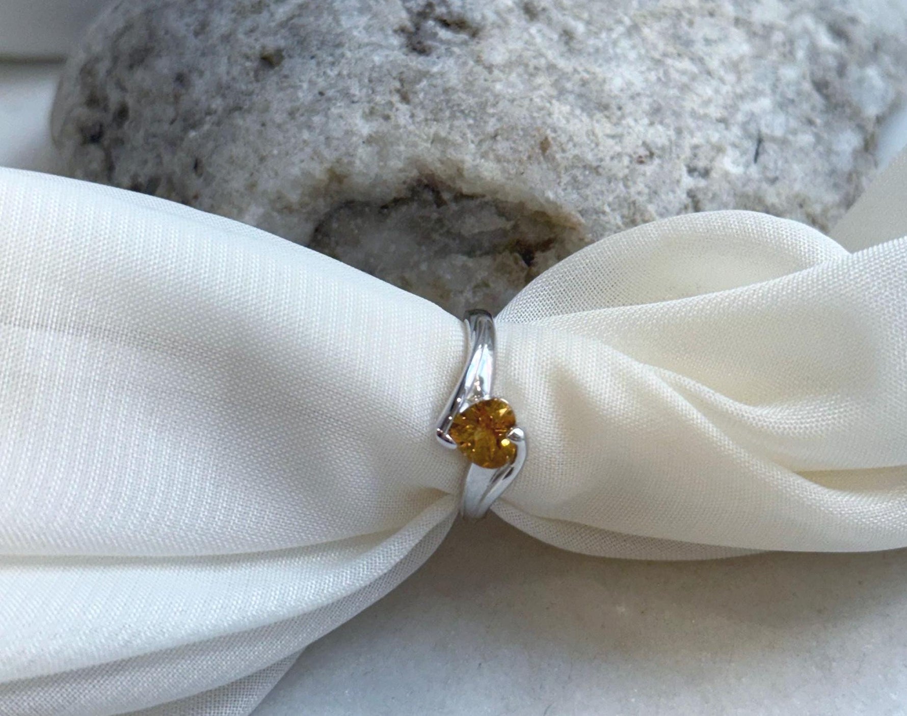 Elly’s Genius Citrine S925 silver Heart Ring, US