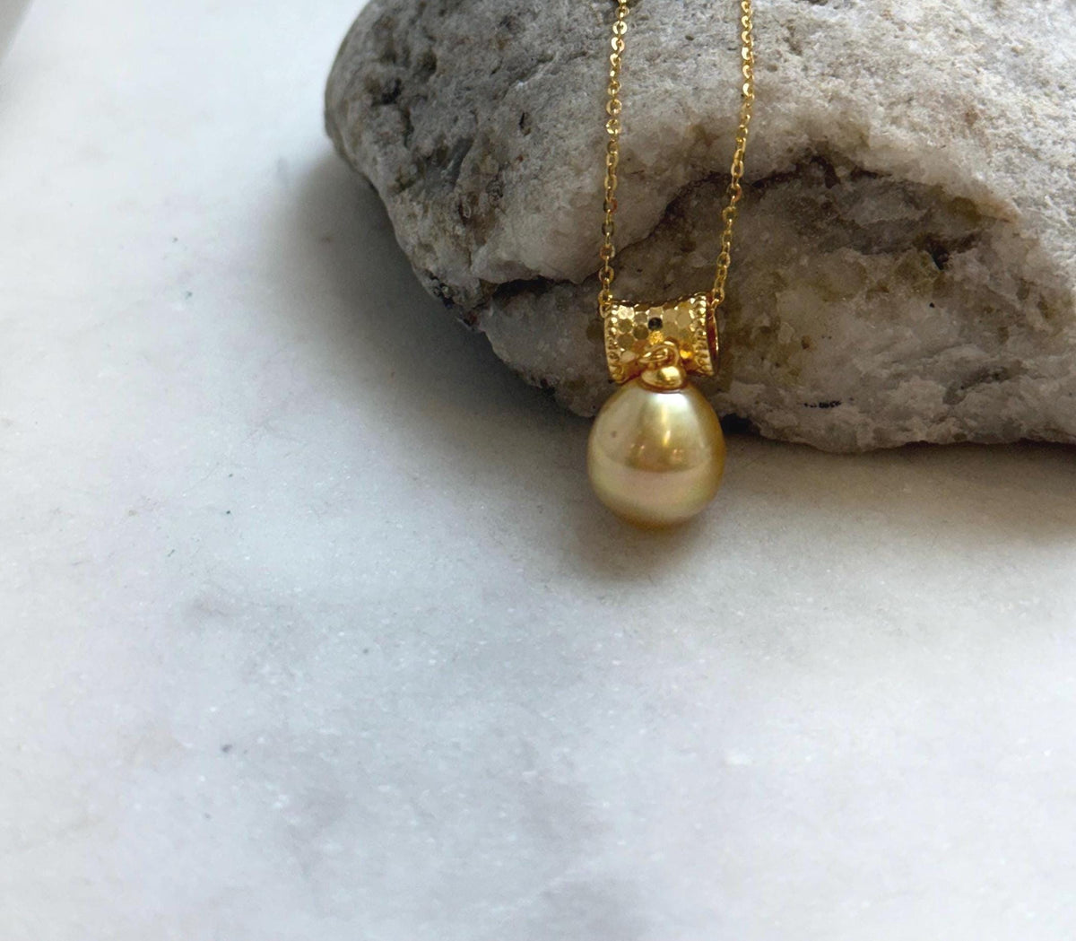 Elly’s 10.6mm South Sea Gold iridescent ocean Pearl pendant: Extreme luster mirrored. S925 silver with gold plated cool pendant set. gift for her