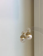 Elly’s 12.1mm Edison white Pearls pink hue Crown Earrings: Extreme luster Mirrored, 2cm high, S925 silver earrings.gift for her