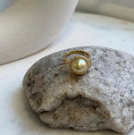 Elly’s 11.1mm South sea Ultra gold ocean pearl Ring: Extreme luster mirrored, S925 silver with gold plated adjustable Vintage Ring.Gift for her