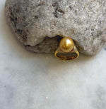 Elly’s 11.2mm South sea deep golden ocean pearl Ring: Extreme luster mirrored, S925 silver with gold plated adjustable Vintage Ring.gift for her