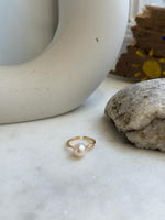 Elly’s 8.7mm Akoya ivory ocean pearl Ring: Extreme luster mirrored, s925 silver adjustable ring. Pearl Jewelry Idea.