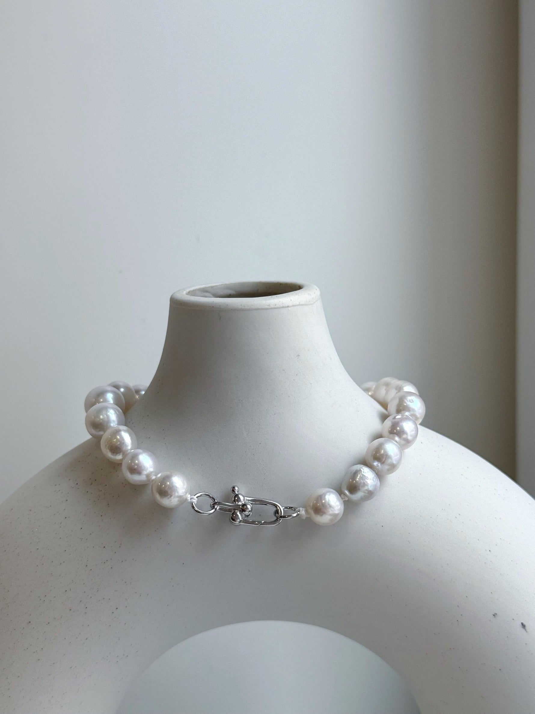 Elly’s 7.7-12.8mm White iridescent purple Pearls Bracelet: Extreme luster mirrored, 8.9” knotted, S925 silver Bracelet. gift for her