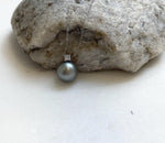 Elly’s 10.8mm Tahitian platinum ocean pearl pendant: Extreme luster mirrored, 1.4cm high, S925 silver pendant chain set. gift for her