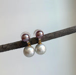 Elly’s 4pcs 7.4-10.8mm earrings: Strong luster, 2.2cm high, S925 silver earrings. gift for her