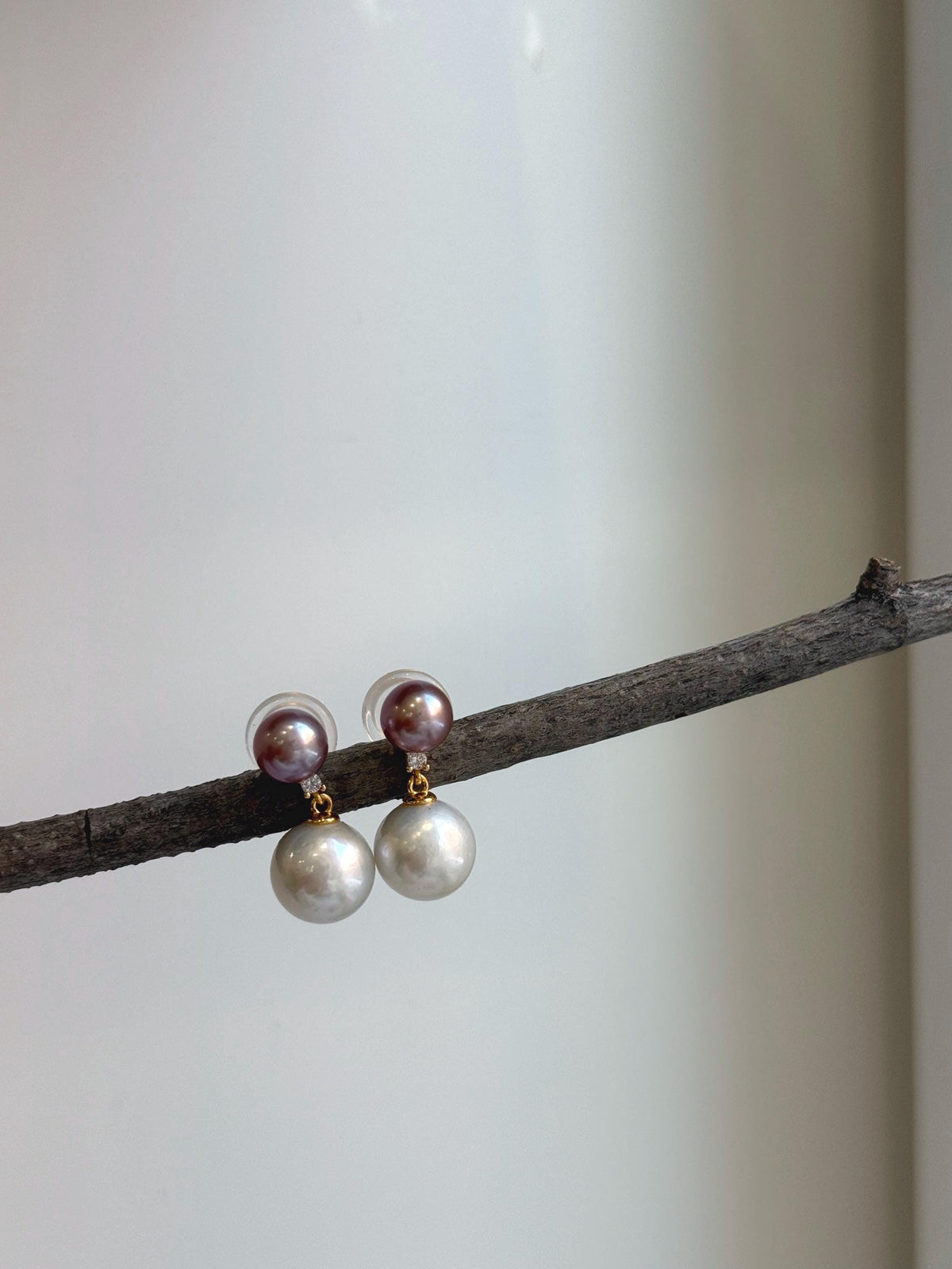 Elly’s 4pcs 7.4-10.8mm earrings: Strong luster, 2.2cm high, S925 silver earrings. gift for her