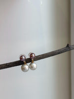 Elly’s 4pcs 7.4-10.8mm earrings: Strong luster, 2.2cm high, S925 silver earrings. gift for her
