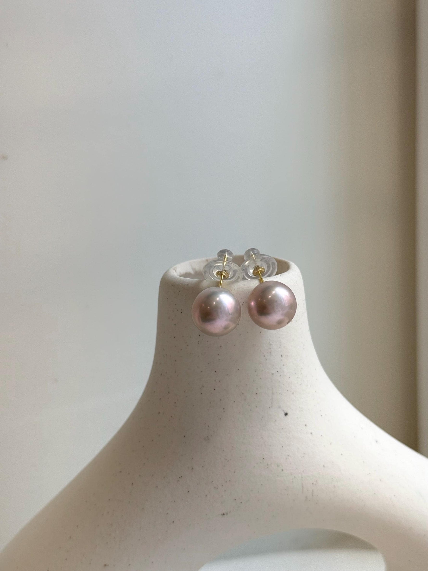Elly’s 5A 11.7mm Edison Rose Pearls Earrings studs: Extreme luster Mirrored, S925 silver Classic minimalist earrings studs. daily office pearls earrings studs gift for her birthday anniversary holiday