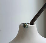 Elly’s 10.3mm Tahitian Ocean Peacock green ocean Pearl Ring: Extreme luster mirrored, S925 silver adjustable Ring. Pearl Jewelry Idea.