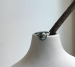 Elly’s 10.3mm Tahitian Ocean Peacock green ocean Pearl Ring: Extreme luster mirrored, S925 silver adjustable Ring. Pearl Jewelry Idea.