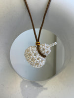 Elly’s white Pearls Gourd pendant: 3-3.5mm, Extreme luster mirrored, 3cm dia x 4cm high, thread Necklace set. gift for Chinese new year