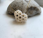 Elly’s 3D Heart white small pearls pendant: Extreme luster mirrored, 3.9-4.5mm, 3.5x3cm, S925 silver chain set. Pearl jewelry idea.