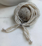Elly’s 4-ply 3-4mm white keshi pearls necklace: Extreme luster, Handmade, 17.3”, fancy necklace strand. gift for her