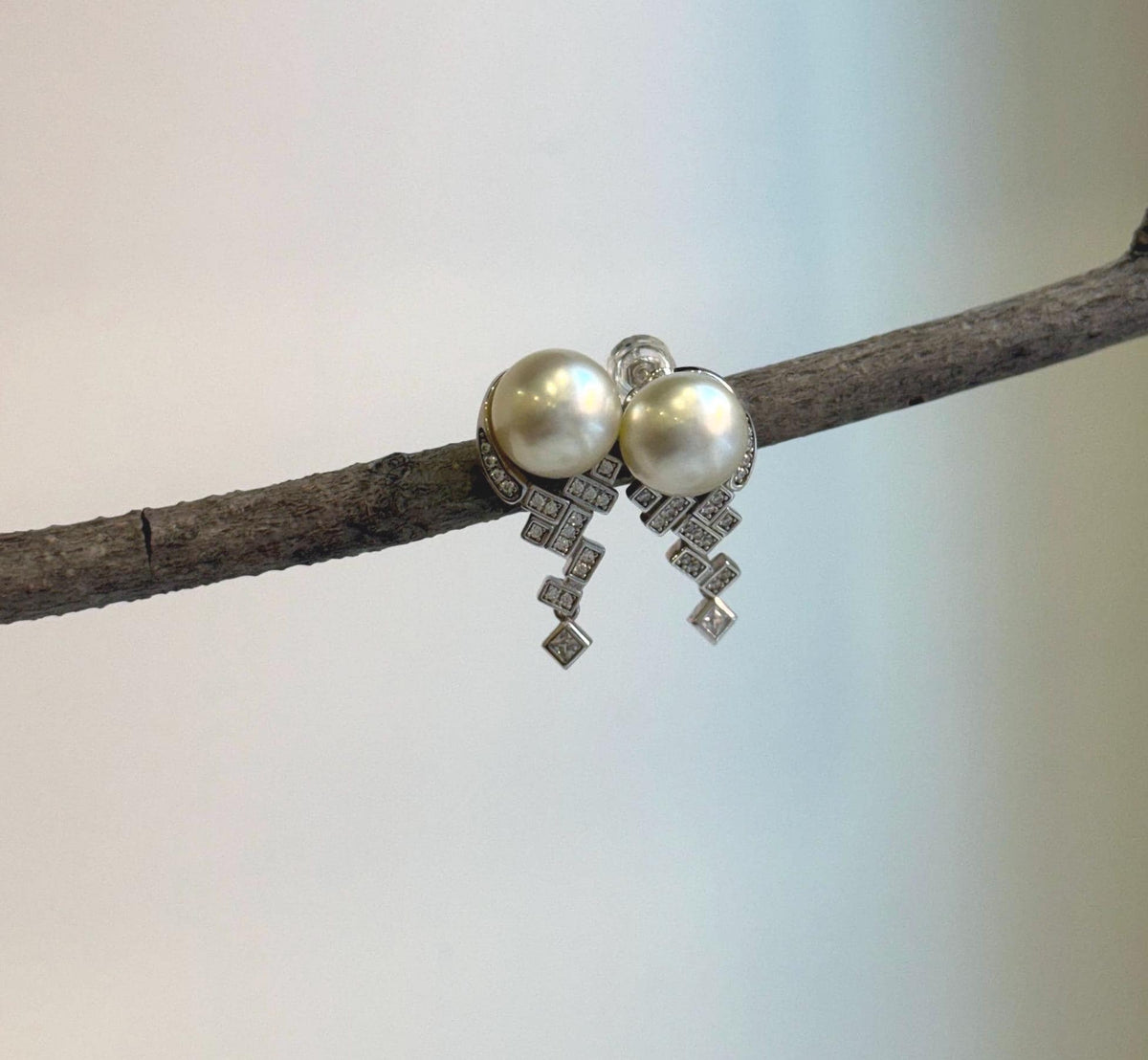 Elly’s 10mm Australian Ocean White Pearls Earrings Chandeliers: Extreme luster mirrored, S925 silver vintage earrings. gift for her anniversary