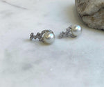 Elly’s 10mm Australian Ocean White Pearls Earrings Chandeliers: Extreme luster mirrored, S925 silver vintage earrings. high quality gift for her Valentine’s Day