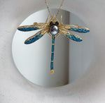 Elly’s 8.5mm Tahitian platinum Ocean Dragonfly Brooch Pendant 2in1: Extreme Luster mirrored, 6x7.5cm, daily black cool brooch