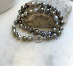 Elly’s 8.1-10.6mm 41pcs Tahitian Ocean pearls necklace: Extreme luster, Hand knotted, 17.8”, S925 silver necklace strand, gift for her party