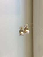 Elly’s 12.1mm Edison white Pearls pink hue Crown Earrings: Extreme luster Mirrored, 2cm high, S925 silver earrings.gift for her birthday