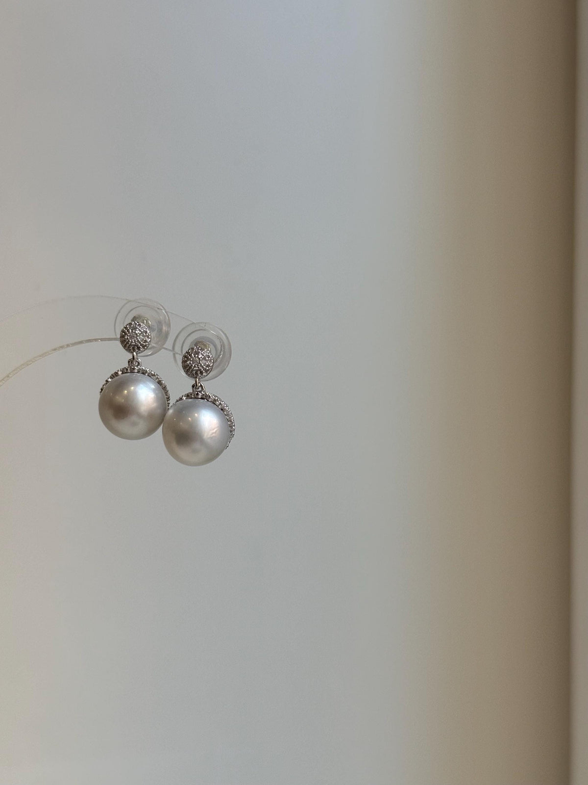 Elly’s 10.6mm Australian white Pearls Vintage earrings: Extreme luster mirrored, s925 silver earrings. daily office pearls earrings for her birthday