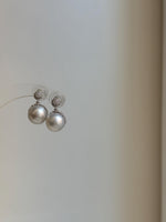 Elly’s 10.6mm Australian white Pearls Vintage earrings: Extreme luster mirrored, s925 silver earrings. daily office pearls earrings for her birthday