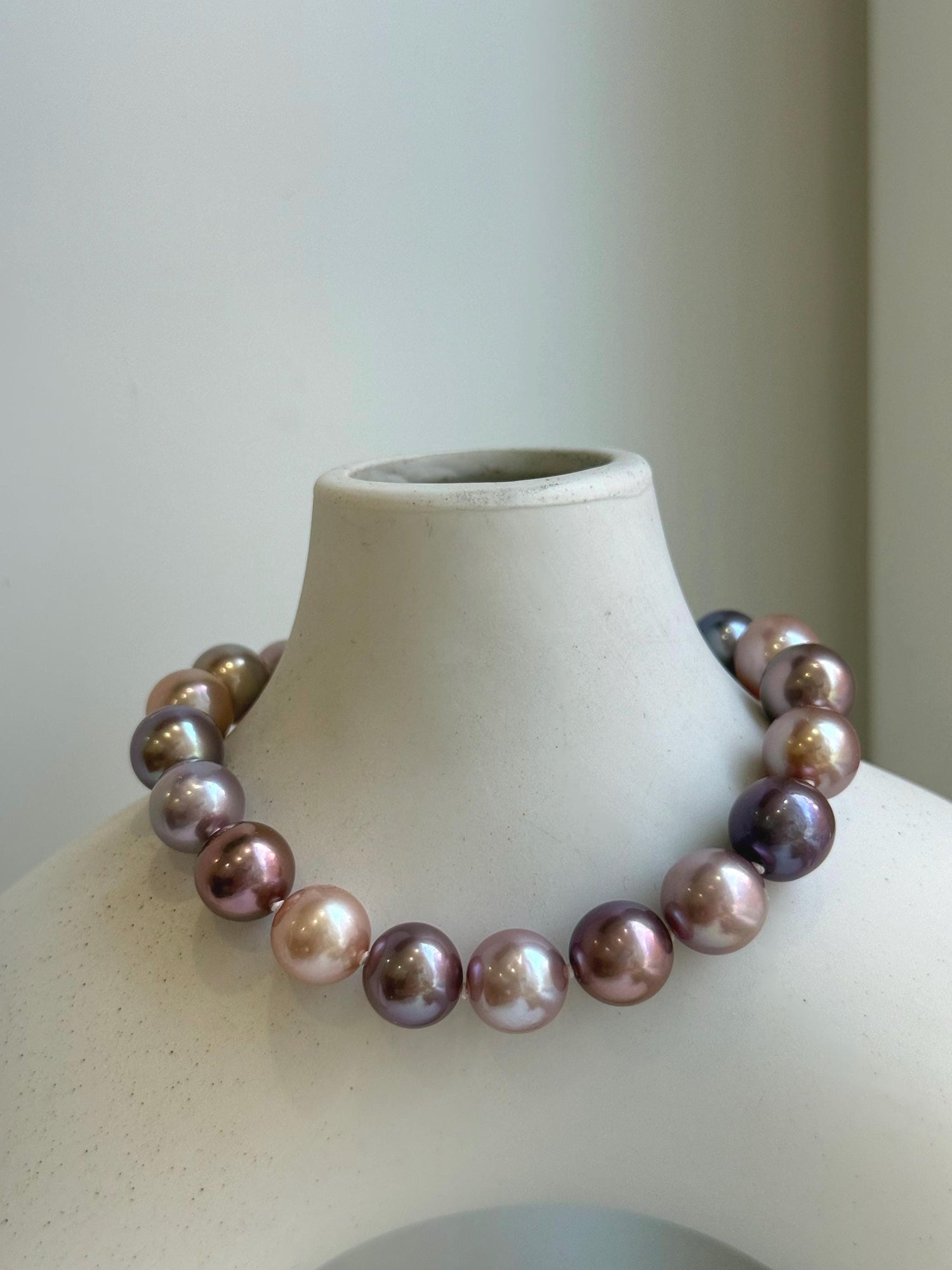 Elly’s 19pcs 9.1-10.1mm Multicolor Edison Pearls Bracelet: Extreme luster mirrored, 8.2”, S925 silver bracelet. gift for her birthday