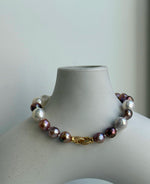 Elly’s Metallic pink rose gold pearls Bracelet: Extreme luster mirrored, 8” knotted, S925 silver Braclet. Pearl jewelry idea, gift for her anniversary