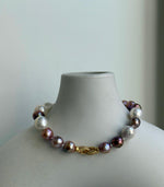 Elly’s Metallic pink rose gold pearls Bracelet: Extreme luster mirrored, 8” knotted, S925 silver Braclet. Pearl jewelry idea, gift for her