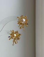 Elly’s 8.2mm Genius natural South sea golden ocean Pearls Fireworks Earrings: Extreme luster mirrored, S925 silver earrings. high quality pearl fancy cool earrings gift for her birthday