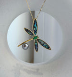 Elly’s 8.5mm Tahitian platinum Ocean Dragonfly Brooch Pendant 2in1: Extreme Luster mirrored, 4.5x4cm, S925 silver chain not included.